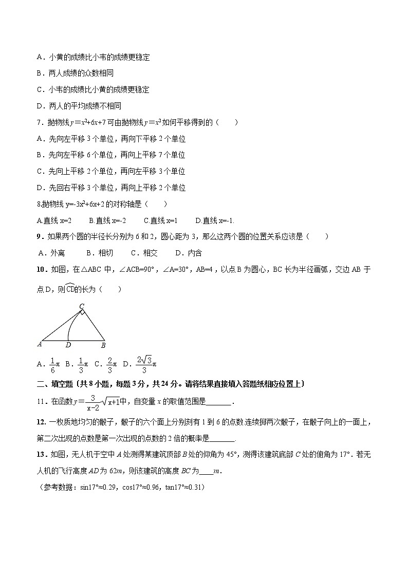 2020黑龙江省大庆市中考数学模拟试题含答案02