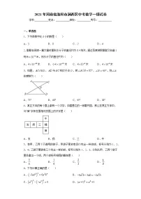 2021年河南省洛阳市涧西区中考数学一模试卷(word版含答案)