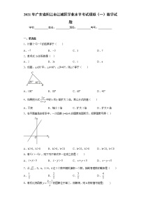 2021年广东省阳江市江城区学业水平考试模拟（一）数学试题(word版含答案）