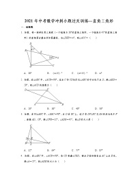 2021年中考数学冲刺小题过关训练---直角三角形 （含详解）