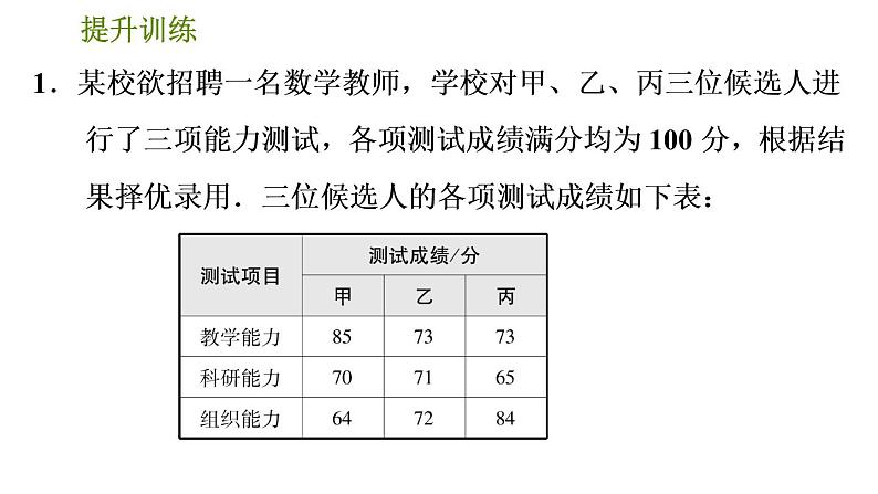 人教版数学八年级下册  7.2  《分析数据作决策的三种常见类型》训练课件（含答案）03