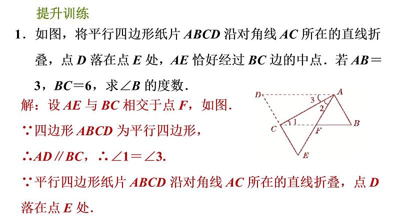 人教版数学八年级下册  4.2  《利用特殊四边形的性质解折叠问题的四种常见类型》训练课件（含答案）03