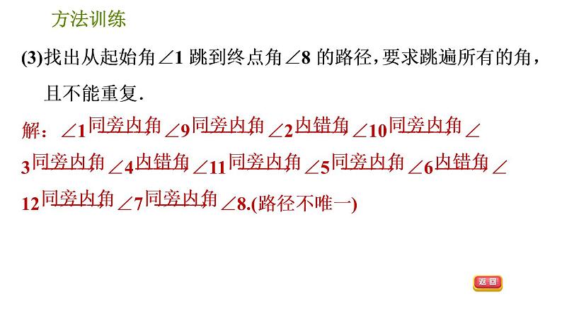 人教版数学七年级下册  1.2  《几何计数的四种常用方法》训练课件（含答案）05