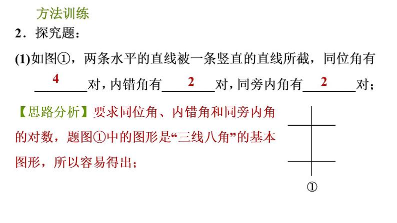 人教版数学七年级下册  1.2  《几何计数的四种常用方法》训练课件（含答案）06