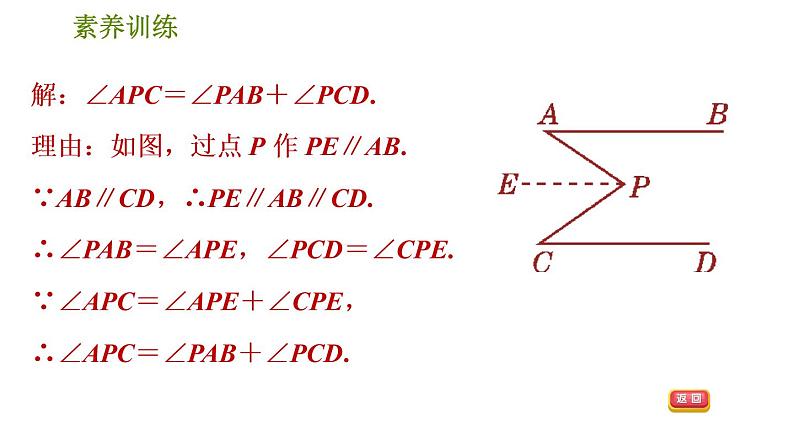 人教版数学七年级下册  1.3  《解相交线与平行线问题的八种思想方法》训练课件（含答案）04