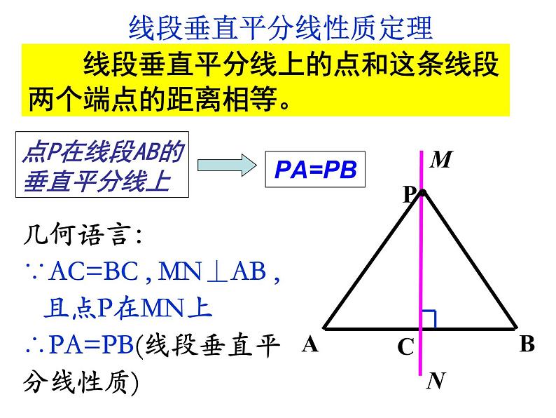 人教版数学八年级上册第十三章轴对称 13.1.2 线段的垂直平分线的性质课件06