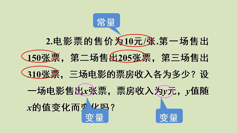 人教版数学八年级下册第十九章 一次函数  19.1.1 变量与函数  第1课时 变量课件05