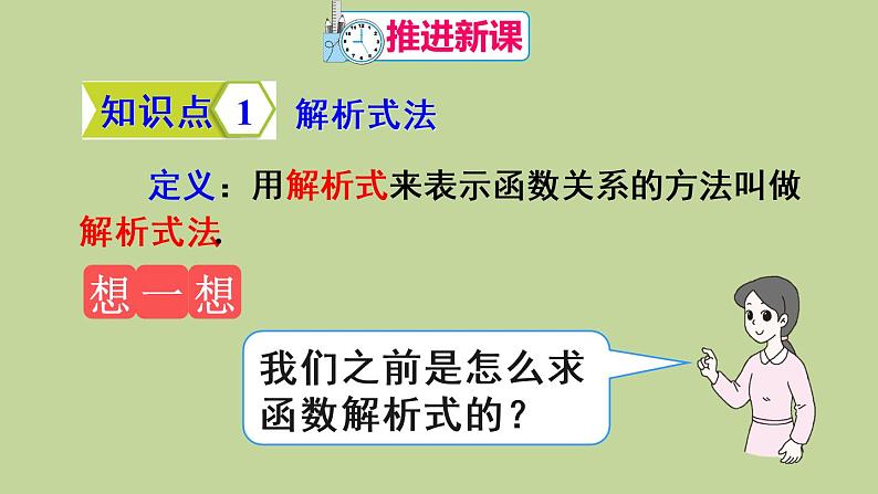 人教版数学八年级下册第十九章 一次函数19.1.2 函数的图象第2课时 函数的三种表示方法课件第4页