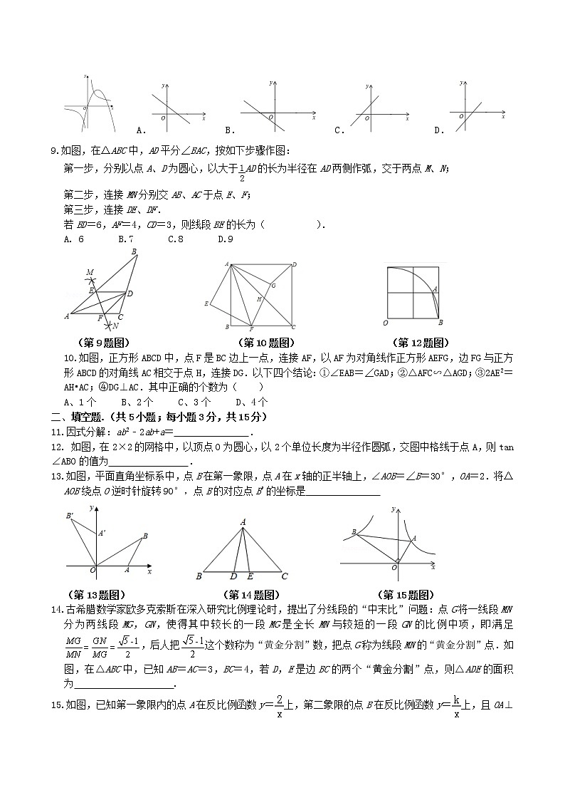 2021年广东省深圳市初中毕业生学业水平测试模拟数学试卷（含答案）02