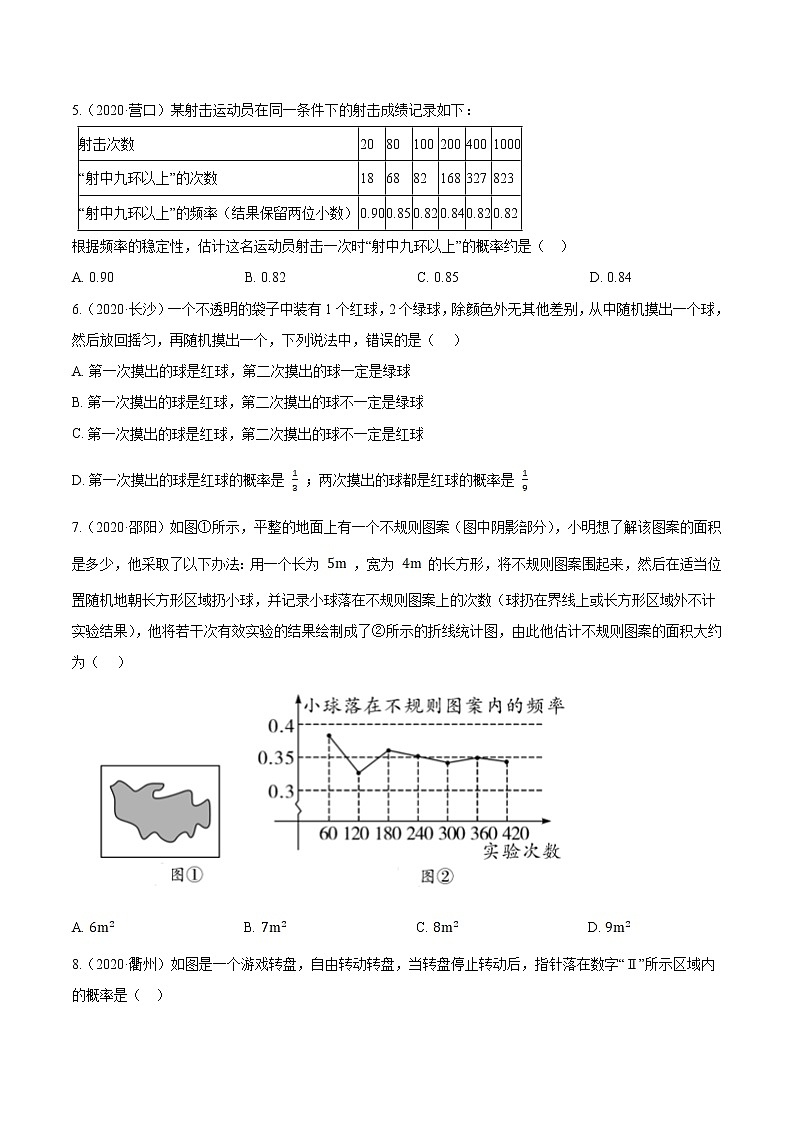 考点36  概率—2021年《三步冲刺中考•数学》（全国通用）之第1步小题夯基础（原卷+解析）02