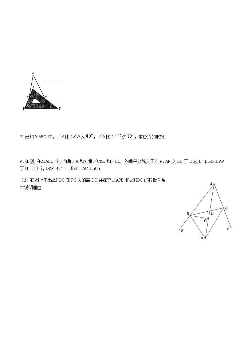 人教版八年级上册《三角形》复习(4期中考试)讲义第2页