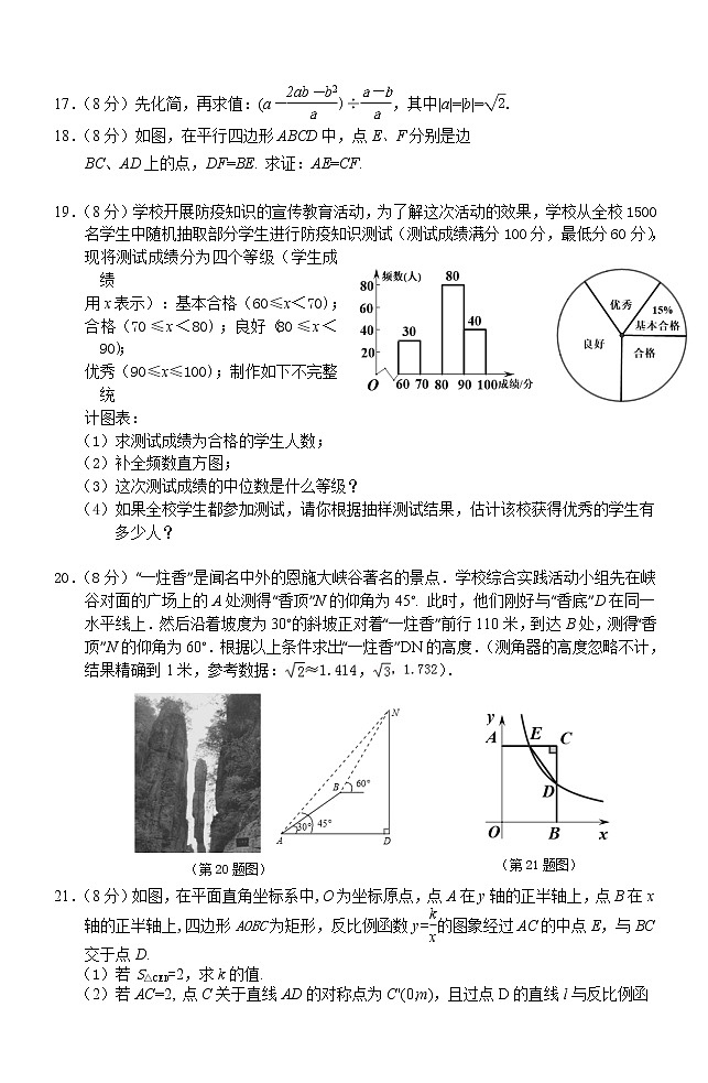 2021年湖北省巴东县中考适应性考试数学试题03