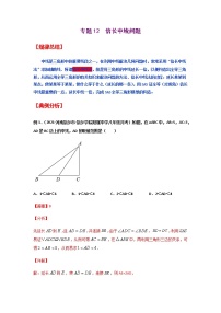 专题12  倍长中线问题-2021年中考数学二轮复习经典问题专题训练