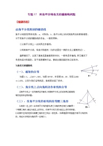 专题17  和角平分线有关的辅助线问题-2021年中考数学二轮复习经典问题专题训练