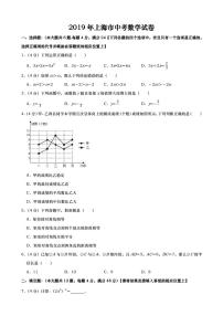 2019年上海市中考数学试题 带详解