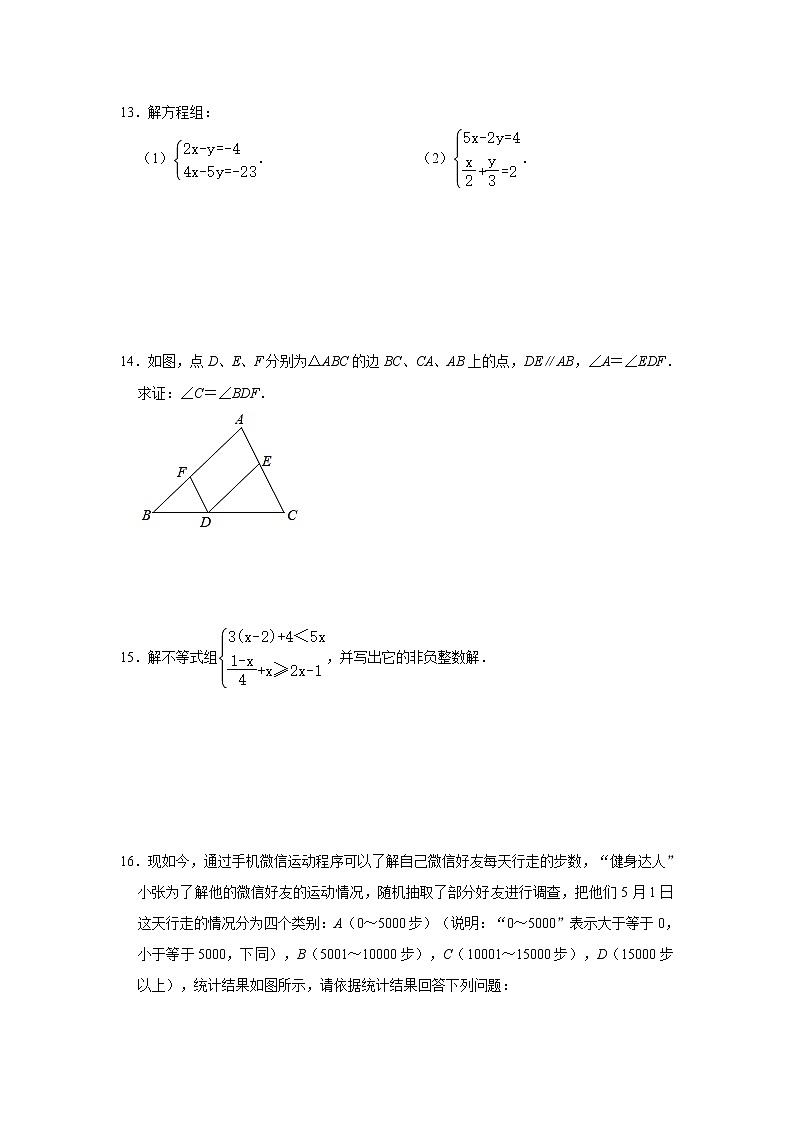 2021年人教版七年级下册数学期末综合复习训练题（3）含详解03