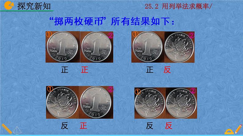 人教版九年级上册数学 第二十五章  概率初步 25.2 用列举法求概率课件07
