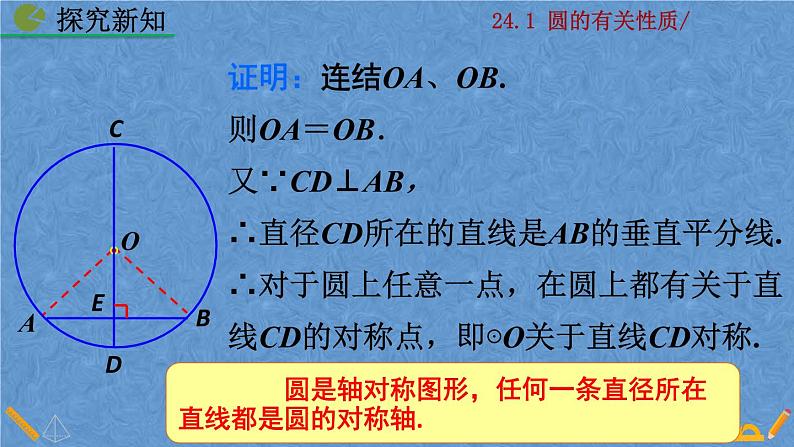 人教版九年级上册数学第二十四章 圆 24.1.2  垂直于弦的直径课件07