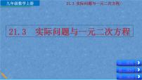 人教版九年级上册21.3 实际问题与一元二次方程教课内容课件ppt