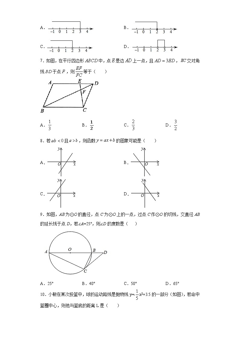 2021年湖北省襄阳市襄城区中考适应性考试数学试题（word版 含答案） (2)02