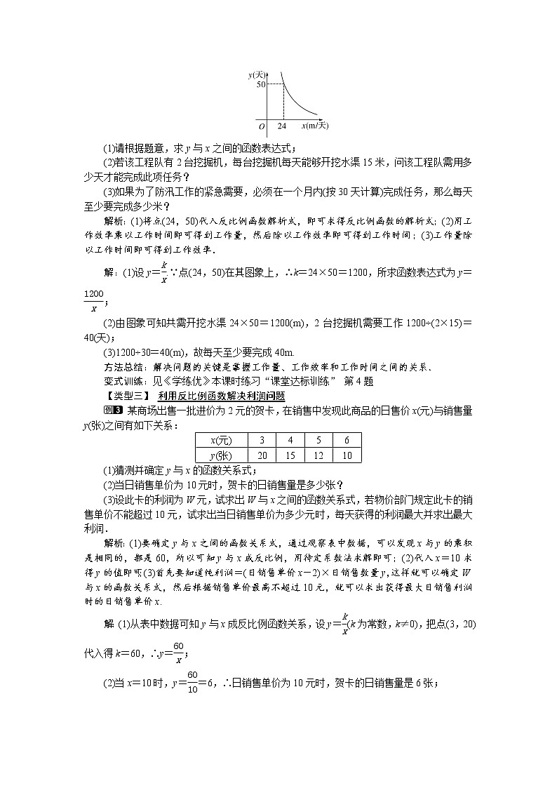 人教版数学九年级下26.2 第1课时 实际问题中的反比例函数 教案02
