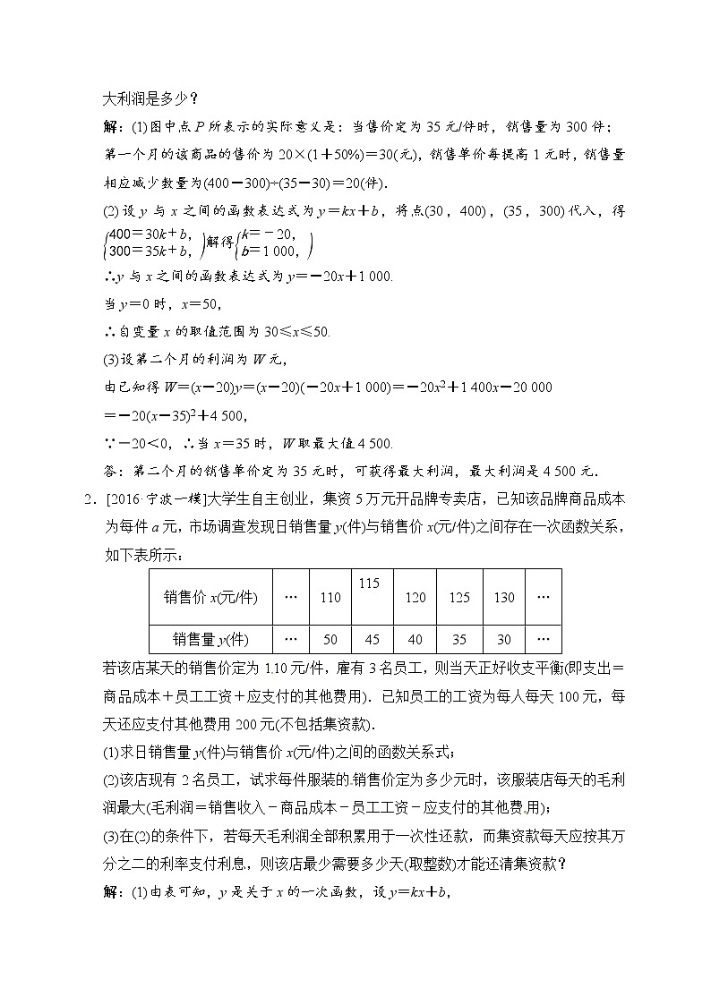 2018届中考数学提升练习：专题(八) 二次函数在实际生活中的应用02