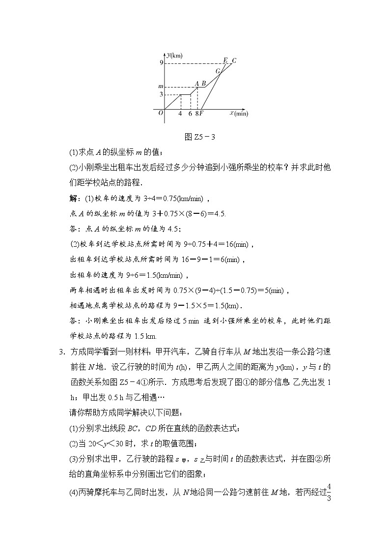 2018届中考数学提升练习：专题(五) 一次函数的图象与性质的应用03