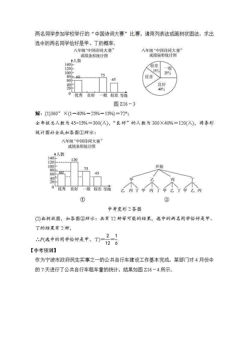 2018届中考数学提升练习：专题(十六) 统计与概率的综合运用03