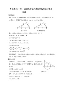 2018届中考数学提升练习：专题(十三) 以圆为背景的相似三角形的计算与证明