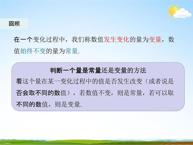 人教版八年级数学下册《19.1.1 变量与函数》教学课件精品PPT优秀公开课202