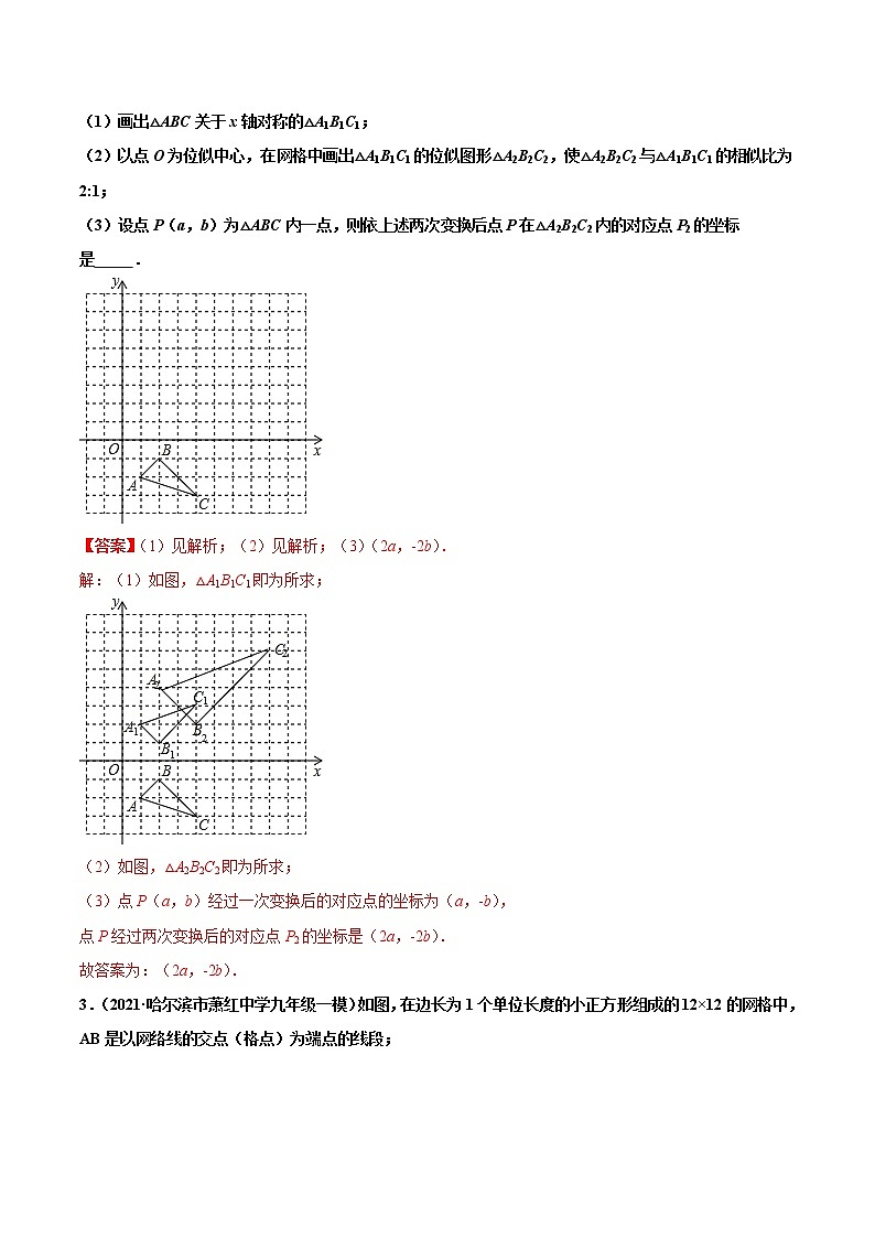专练08（作图类大题）（30题）-2021年中考数学考点巩固（通用版）（原卷、解析版）02