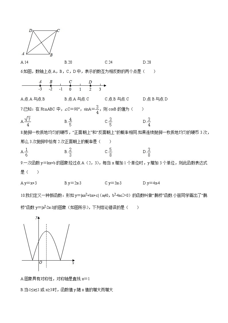 备战2021年中考数学【名校地市好题必刷】全真模拟卷（贵州省贵阳市专用）（原卷、解析卷）02