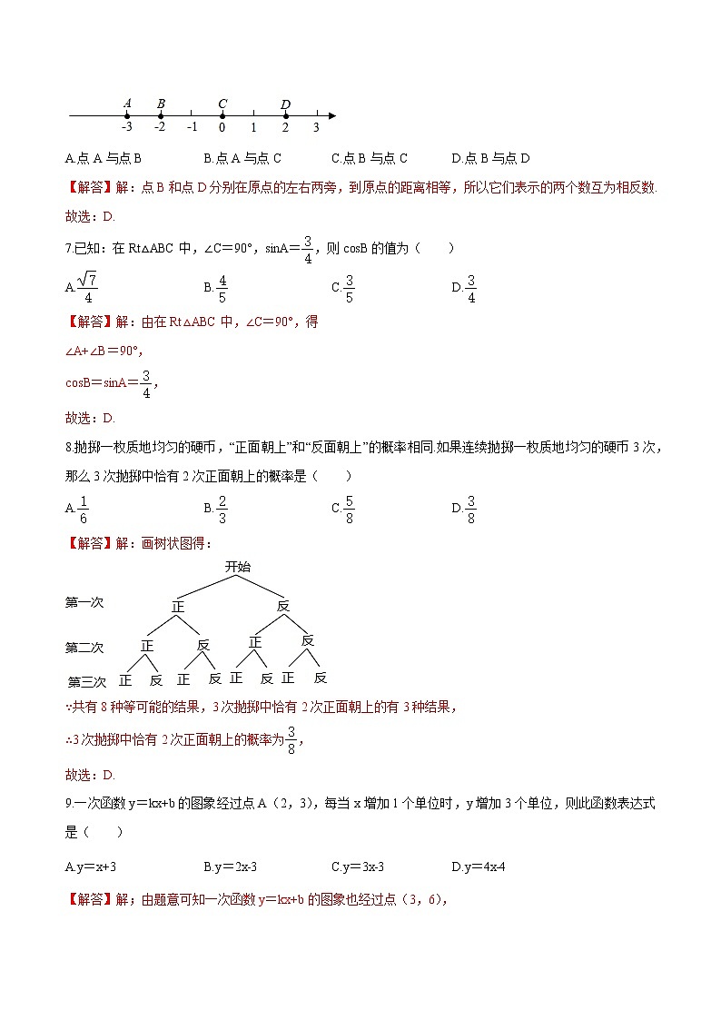 备战2021年中考数学【名校地市好题必刷】全真模拟卷（贵州省贵阳市专用）（原卷、解析卷）03