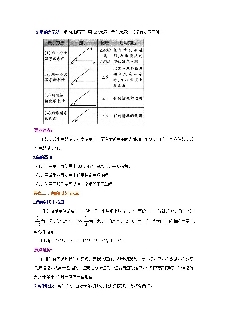 专题4.5 角（知识讲解）七年级数学上册基础知识专项讲练（人教版）第2页