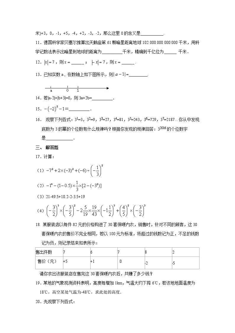 专题1.18 有理数 全章复习与巩固（专项练习）七年级数学上册基础知识专项讲练（人教版）第2页