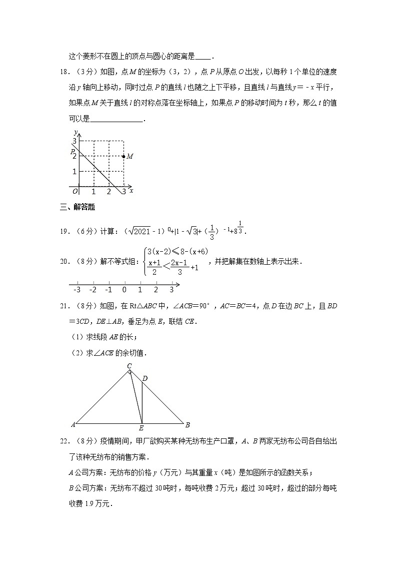 2021年上海市浦东新区中考数学三模试卷（word版，含解析）03