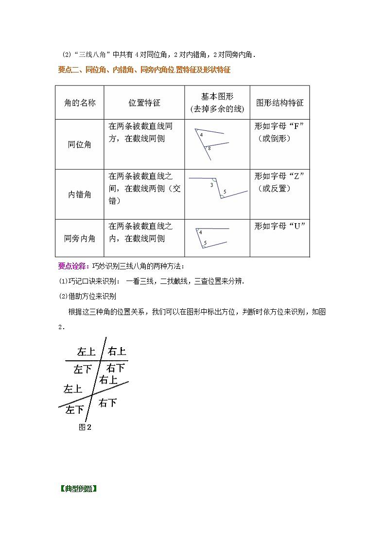 专题5.3 同位角、内错角、同旁内角（知识讲解）-2020-2021学年七年级数学下册基础知识专项讲练（人教版）02
