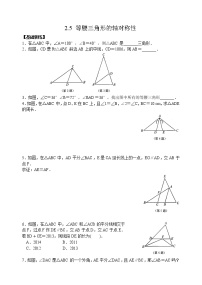 苏科版八年级上册2.5 等腰三角形的轴对称性同步达标检测题