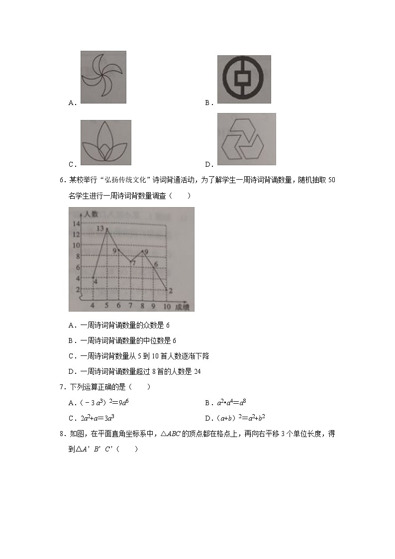 2021年山东省济南市章丘区中考数学模拟试卷（5月份）（word版 无答案）02