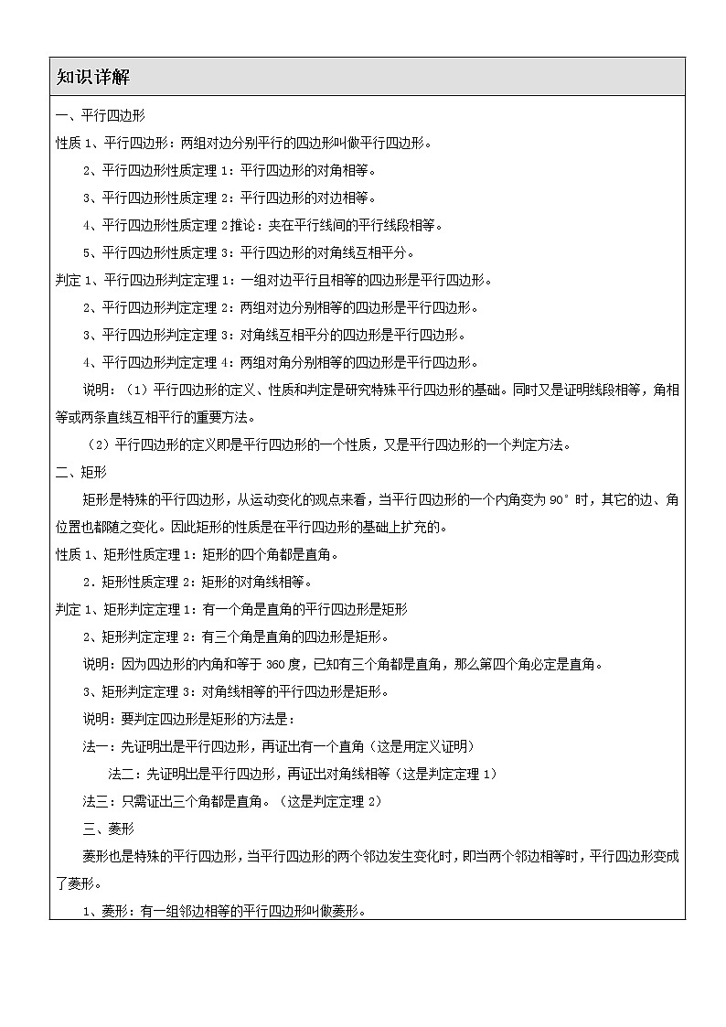 北师大版九年级上册《特殊的平行四边形》单元复习难题(1)01