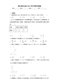 四川省乐山市2021年中考数学真题（word版 含答案）