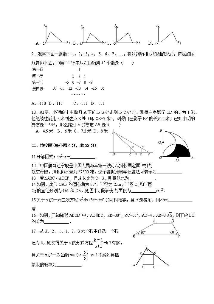 湖南省永州市宁远县2021年初中学业水平模拟考试数学试题（word版 含答案）02