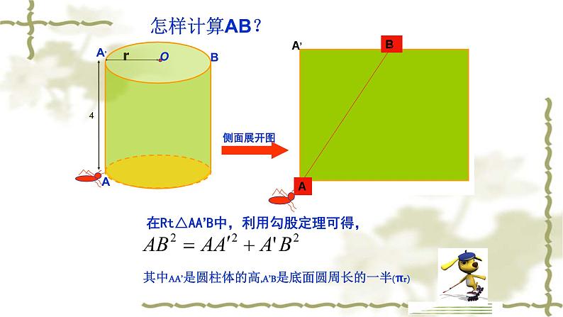 人教版数学八年级下册 勾股定理最短路径问题课件06