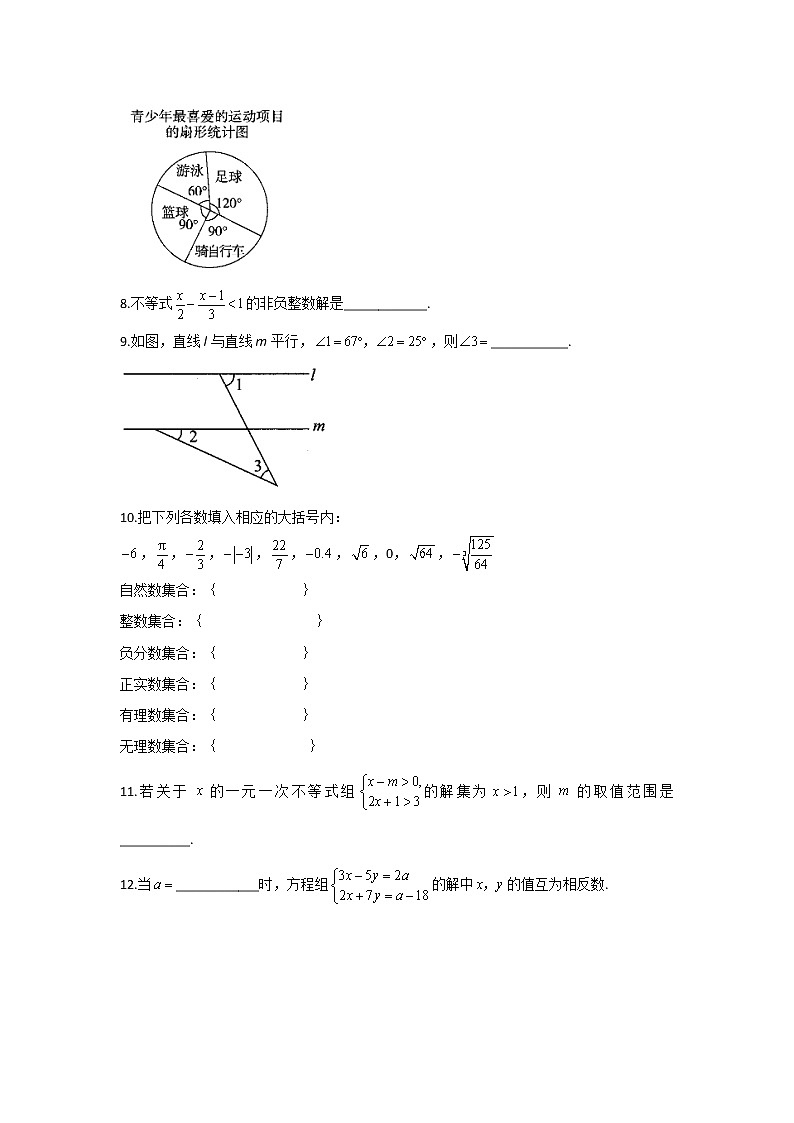 2020-2021学年数学人教版七年级下册期末复习题型专练-填空题02