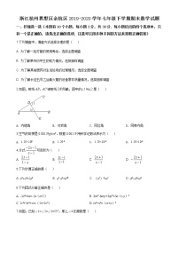 浙江杭州拱墅区余杭区2019-2020学年七年级下学期期末数学试题