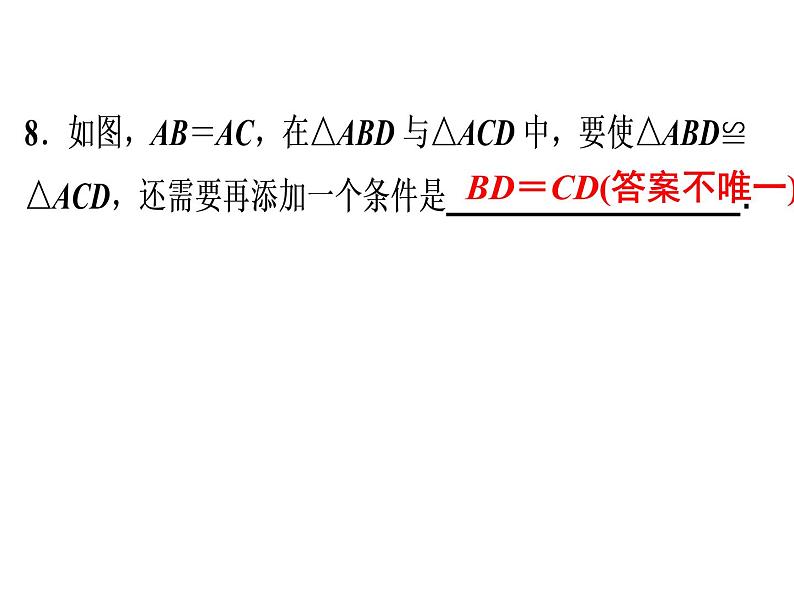 第12章 《三角形全等的判定》自测-2020秋人教版八年级数学上册课件(共17张PPT)08