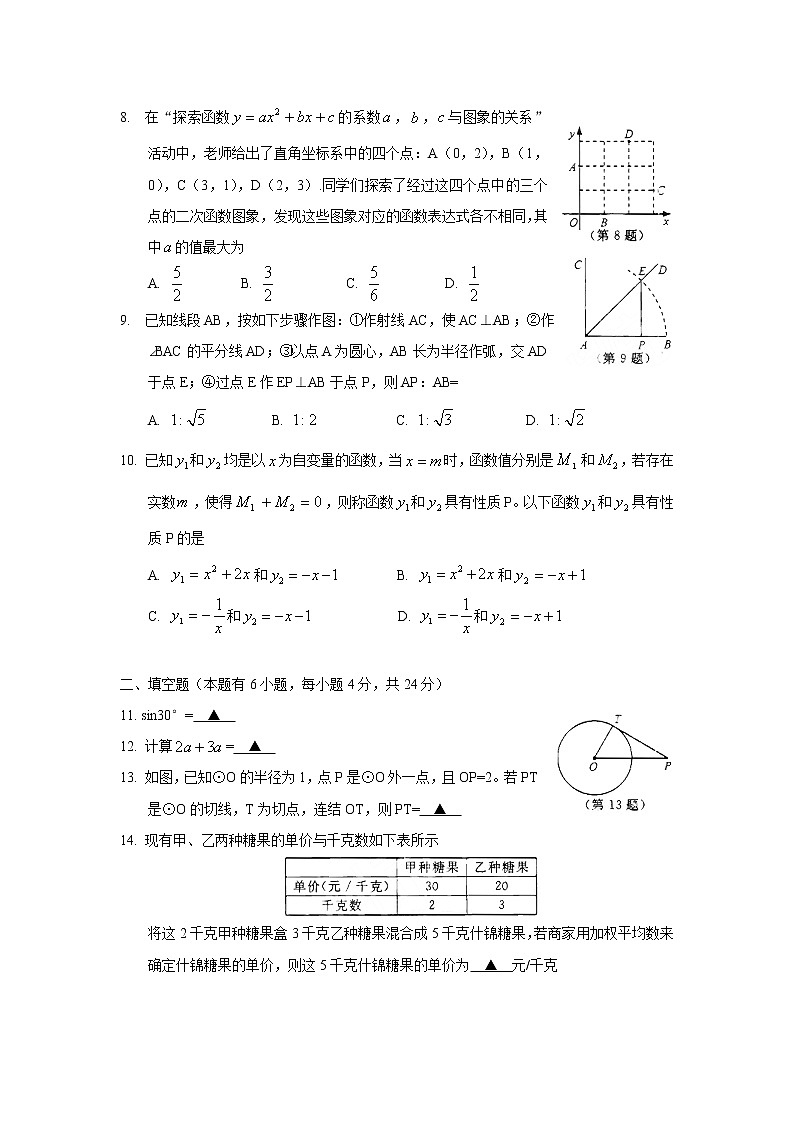 2021年浙江省杭州中考数学真题第2页