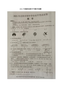 2021年湖南岳阳中考数学真题（图片版+无答案）