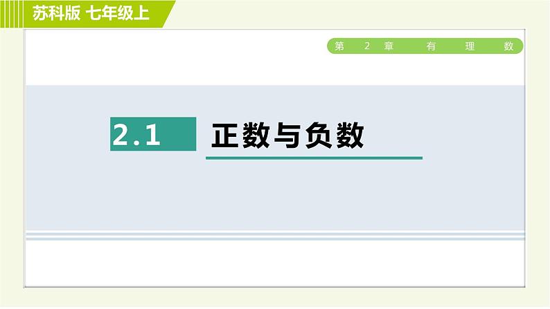 苏教版七年级上册数学习题课件 第2章 2.1正数与负数第1页