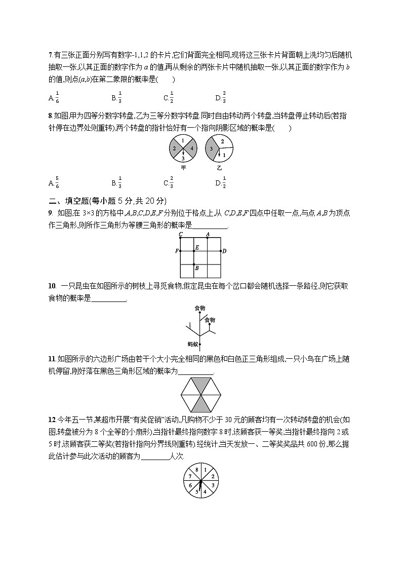 2021人教版九年级上册 第25章 概率初步 专题练习题（1）（含详细答案解析）02